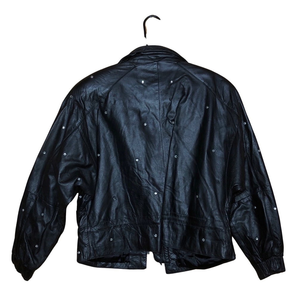 Leather Rhinestones Drawstring Small Shoulder Pad… - image 6